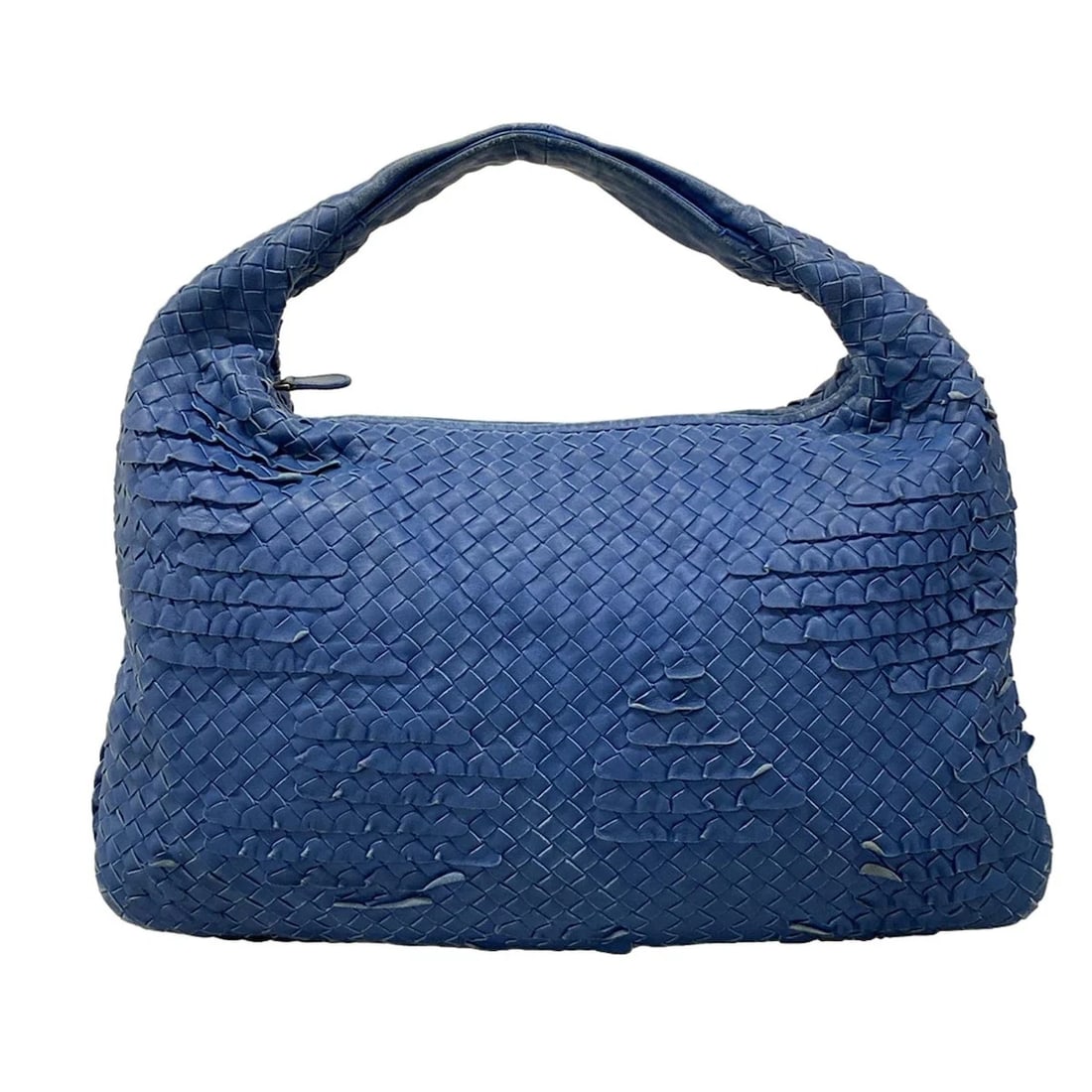 BOTTEGA VENETA INTRECCIATO - BLUE LEATHER HANDBAG (1 of 7)