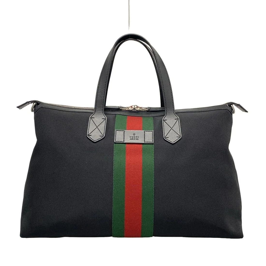 GUCCI SHELLY BLACK RED GREEN NYLON LEATHER - BOSTON BAG: GUCCI Shelly Black Red Green Nylon Leather - Boston Bag Brand: GUCCI Type: Boston Bag Material: Nylon, Leather Color: Black, Red, Green Size: Height : 11.81 inch" (30 cm) Width : 17.13 inch Depth