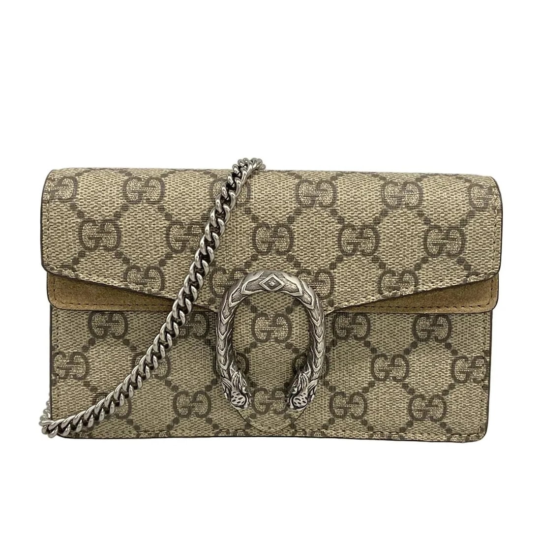 GUCCI DIONYSUS/GG PLUS/GG SUPREME BEIGE BLACK DARK BROWN PVC SUEDE: GUCCI Dionysus/GG Plus/GG Supreme Beige Black Dark Brown PVC Suede Brand: GUCCI Type: Shoulder Bag Material: PVC, Suede Color: Beige, Black, Dark Brown Size: Height : 4.13 inch (10.5 cm) Width : 6