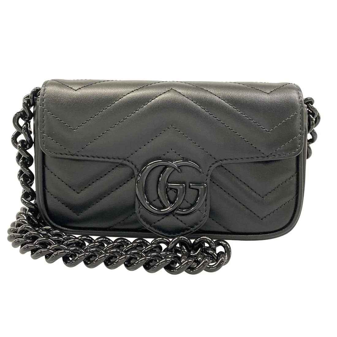 GUCCI GG MARMONT BLACK LEATHER BUM BAG: GUCCI GG Marmont Black Leather Bum Bag Brand: GUCCI Type: Bum Bag Material: Leather Color: Black Size: Height : 3.94 inch (10 cm) Width : 6.69 inch" (17 cm) Depth : 1.77 inch (4.5 cm) Waist Around