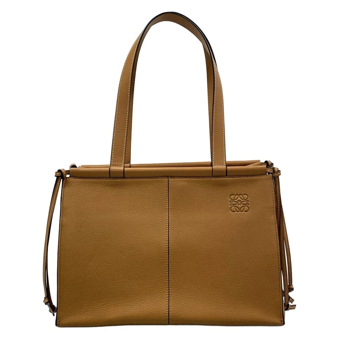 LOEWE CUSHION TOTE - LIGHT BROWN LEATHER TOTE BAG (1 of 7)