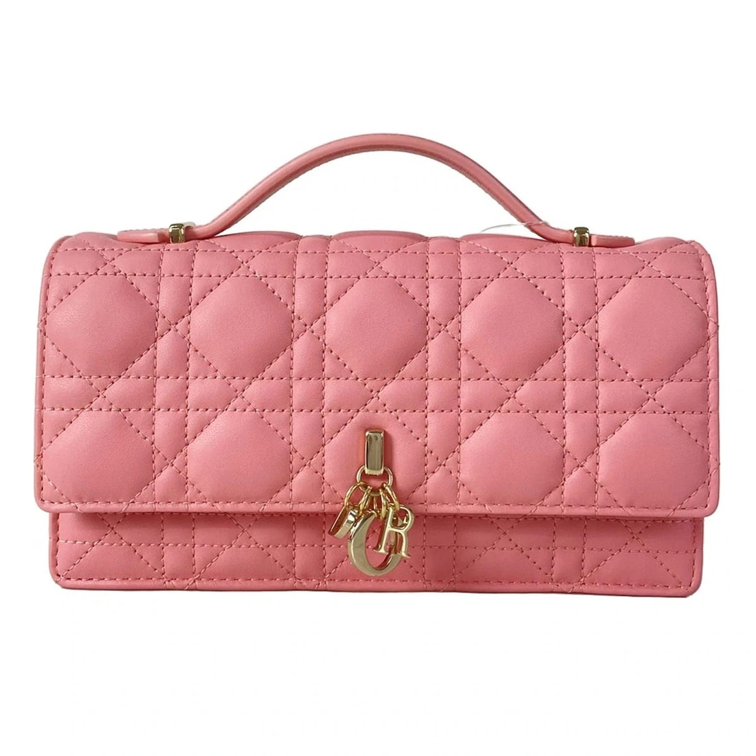 DIOR/CHRISTIANDIOR MY DIOR MINI BAG, CANAGE STITCHING, TOP HANDLE - PINK (1 of 8)