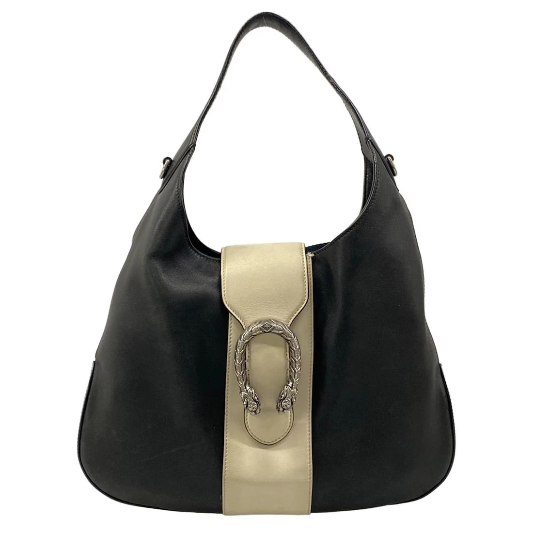 GUCCI DIONYSUS MEDIUM HOBO BLACK CREAM LEATHER - SHOULDER BAG (1 of 7)