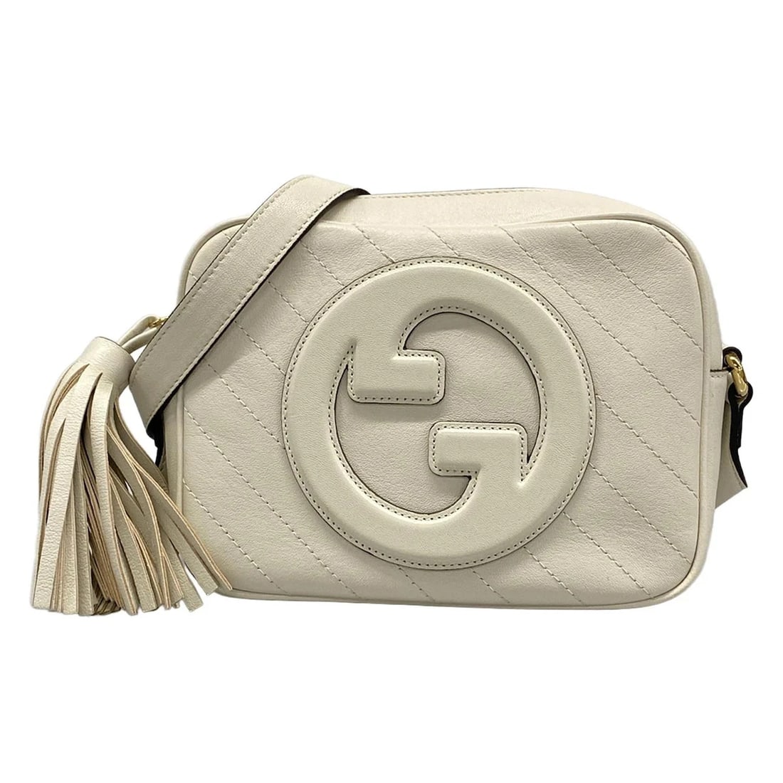 GUCCI BLONDY CREAM LEATHER SHOULDER BAG: GUCCI Blondy Cream Leather Shoulder Bag Brand: GUCCI Type: Shoulder Bag Material: Leather Color: Cream Size: Height : 5.91 inch (15 cm) Width : 8.07 inch (20.5 cm) Depth : 2.76 inch (7 cm) Access