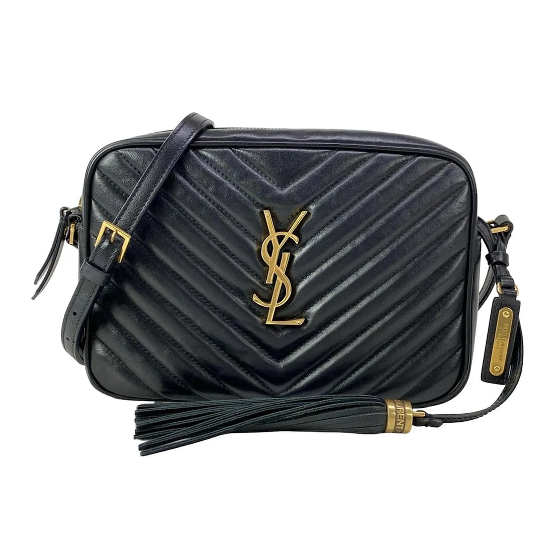 SAINT LAURENT PARIS LOU CAMERA BAG BLACK LEATHER SHOULDER BAG: SAINT LAURENT PARIS Lou Camera Bag Black Leather Shoulder Bag Brand: SAINT LAURENT PARIS Type: Shoulder Bag Material: Leather Color: Black Size: Height : 6.69 inch (17 cm) Width : 9.06 inch (23 cm