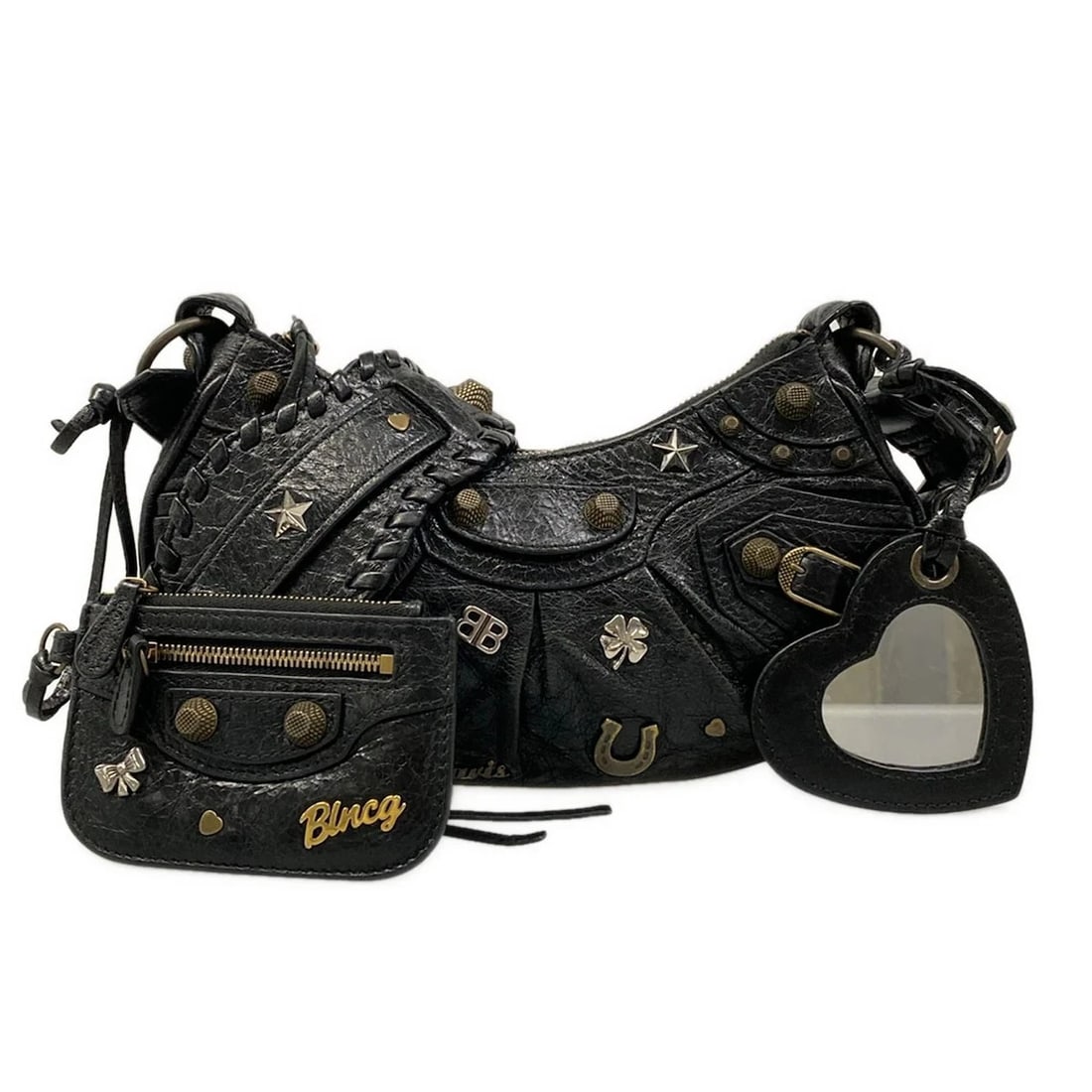 BALENCIAGA LE CAG OR BLACK LEATHER - SHOULDER BAG: BALENCIAGA Le Cag or Black Leather - Shoulder Bag Brand: BALENCIAGA Type: Shoulder Bag Material: Leather Color: Black Size: Height : 4.72 inch" (12 cm) Width : 9.84 inch (25 cm) Depth : 2.36 inch