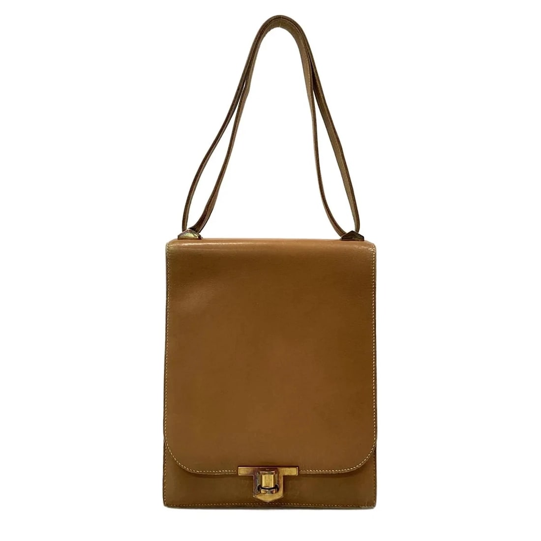 HERMES CHIANTI (WINE) BEIGE BOX CALF UNCONFIRMED SHOULDER BAG (1 of 8)