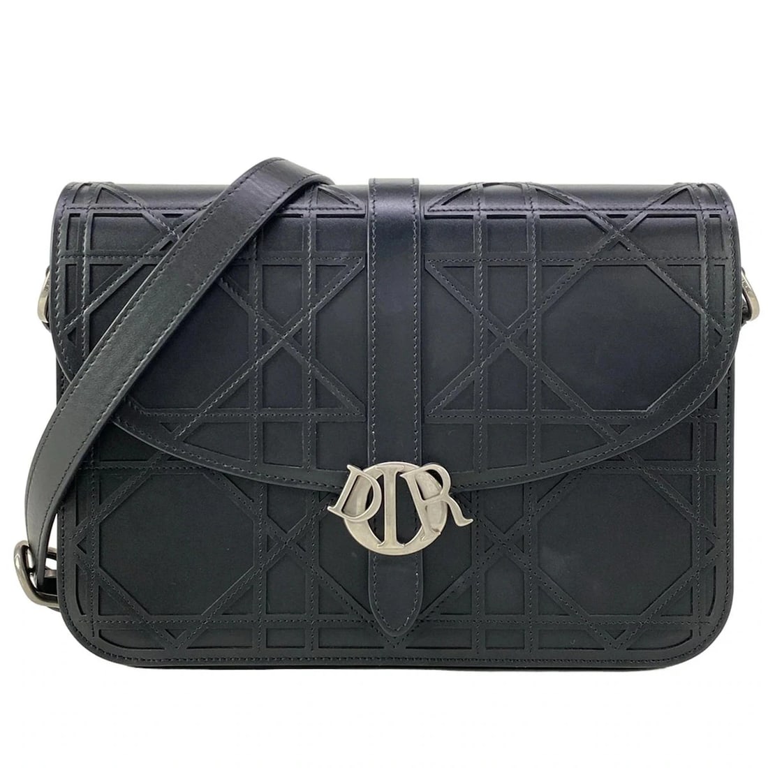 DIOR/CHRISTIANDIOR DIOR CHARM BLACK LEATHER SHOULDER BAG: DIOR/ChristianDior Dior Charm Black Leather Shoulder Bag Brand: DIOR/ChristianDior Type: Shoulder Bag Material: Leather Color: Black Size: Height : 7.28 inch (18.5 cm) Width : 10.24 inch (26 cm)St