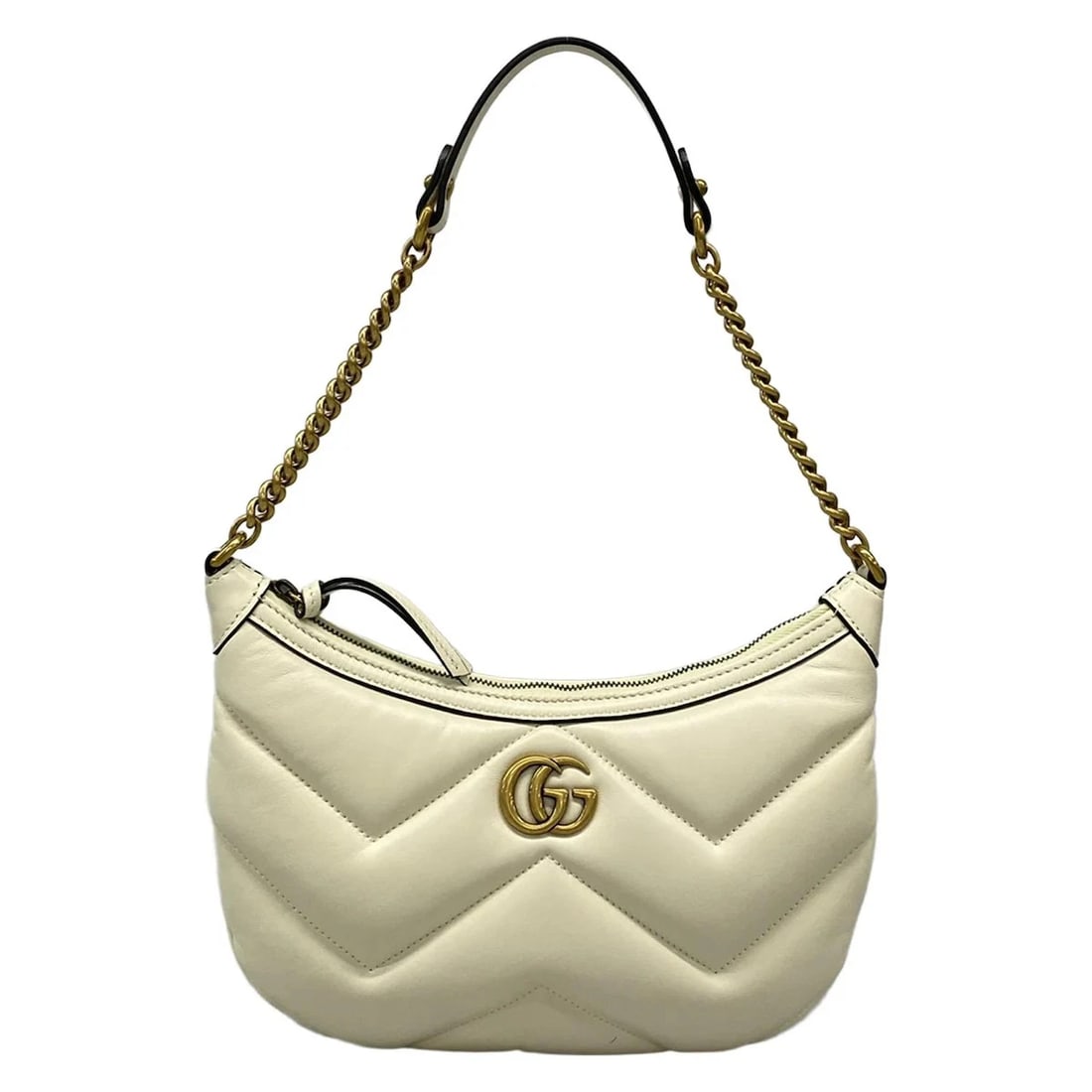 GUCCI GG MARMONT SMALL SHOULDER BAG CREAM LEATHER SHOULDER BAG: GUCCI GG Marmont Small Shoulder Bag Cream Leather Shoulder Bag Brand: GUCCI Type: Shoulder Bag Material: Leather Color: Cream Size: Height : 5.91 inch (15 cm) Width : 8.27 inch (21 cm) - 9.65 inch