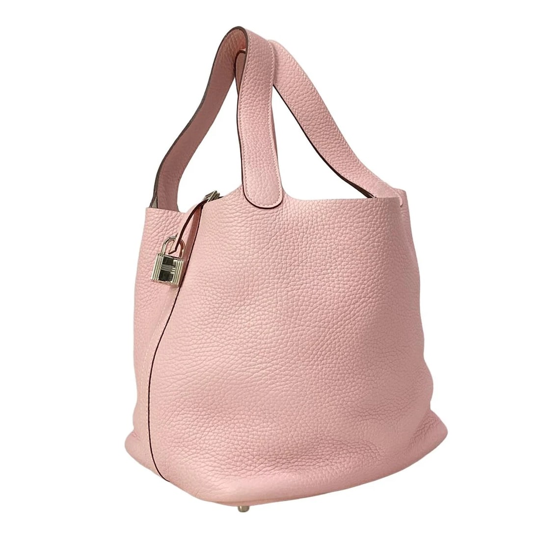 HERMES PICOTIN LOCK MM ROSE SAKURA TAURILLON CLEMENCE T HANDBAG: HERMES Picotin Lock MM Rose Sakura Taurillon Clemence T Handbag Brand: HERMES Type: Handbag Material: Taurillon Clemence Color: Rose Sakura Size: Height : 8.27 inch (21 cm) Width : 8.46 inch (21.5