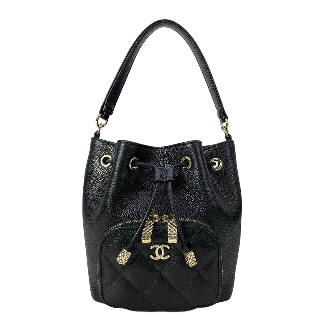 CHANEL CLUTCH WITH CHAIN/MATRASSE BLACK GRAINED SHINY CALFSKIN HANDBAG: CHANEL Clutch with chain/matrasse Black Grained Shiny Calfskin Handbag Brand: CHANEL Type: Handbag Material: Grained Shiny Calfskin Color: Black Size: Height : 5.91 inch (15 cm) Width : 4.72 inch
