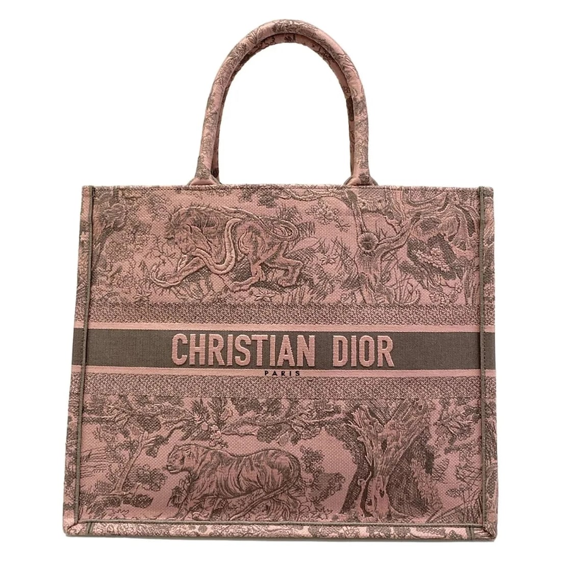 DIOR/CHRISTIANDIOR BOOK TOTE LARGE BAG - PINK GRAY JACQUARD TOTE BAG: DIOR/ChristianDior Book Tote Large Bag - Pink Gray Jacquard Tote Bag Brand: DIOR/ChristianDior Type: Tote Bag Material: Jacquard Color: Pink, Gray Size: Height : 13.58 inch (34.5 cm) Width : 16.93