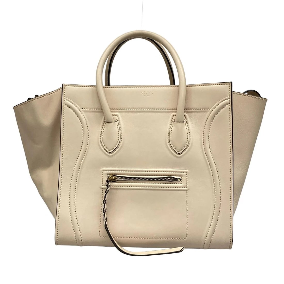 CELINE LUGGAGE SMALL SQUARE BEIGE LEATHER - TOTE BAG: CELINE Luggage Small Square Beige Leather - Tote Bag Brand: CELINE Type: Tote Bag Material: Leather Color: Beige Size: Height : 11.42 inch (29 cm) Width : 11.81 inch (30 cm) - 20.47 inch (52 cm) D