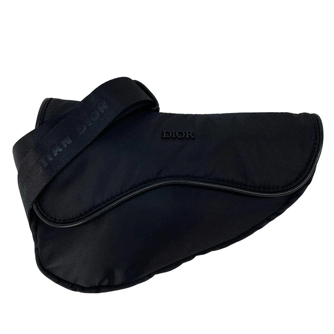 DIOR/CHRISTIANDIOR SADDLE BAG BLACK NYLON LEATHER SHOULDER BAG: DIOR/ChristianDior Saddle Bag Black Nylon Leather Shoulder Bag Brand: DIOR/ChristianDior Type: Shoulder Bag Material: Nylon, Leather Color: Black Size: Height : 5.51 inch (14 cm) Width : 7.87 inch