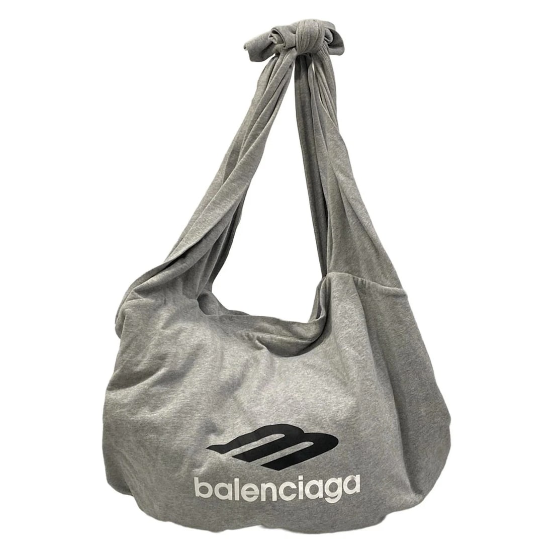 BALENCIAGA NEW JERSEY HOBO COOL GRAY BLACK WHITE COTTON - SHOULDER BAG (1 of 7)