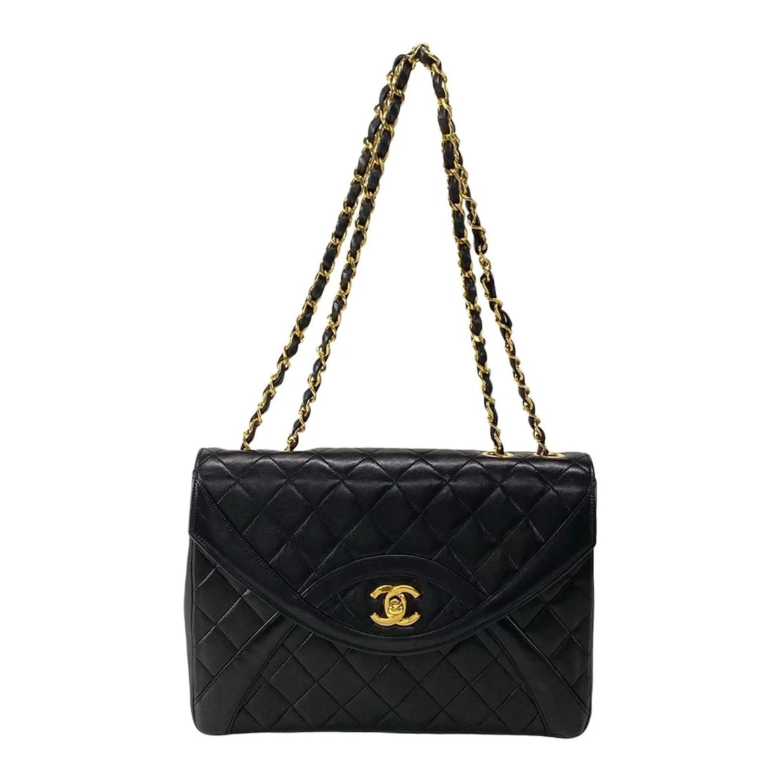 CHANEL MATELASSE - BLACK LAMBSKIN SHOULDER BAG GOLD HARDWARE: CHANEL Matelasse - Black Lambskin Shoulder Bag Gold hardware Brand: CHANEL Type: Shoulder Bag Material: Lambskin Color: Black Size: Height : 6.69 inch (17 cm) Width : 9.45 inch (24 cm) Depth : 2.5