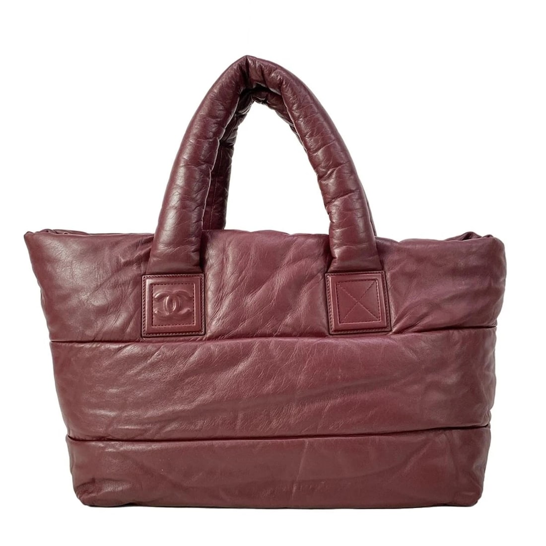 CHANEL COCO COCOON BORDEAUX LAMBSKIN TOTE BAG: CHANEL Coco Cocoon Bordeaux Lambskin Tote Bag Brand: CHANEL Type: Tote Bag Material: Lambskin Color: Bordeaux Size: Height : 10.24 inch (26 cm) Width : 14.96 inch (38 cm) - 18.9 inch (48 cm) Depth