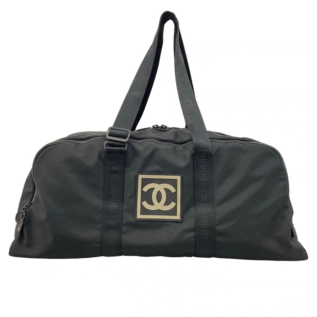 CHANEL SPORTS LINE - BLACK NYLON BOSTON BAG: CHANEL Sports Line - Black Nylon Boston Bag Brand: CHANEL Type: Boston Bag Material: Nylon Color: Black Size: Height : 12.6 inch (32 cm) Width : 25.98 inch (66 cm) Depth : 11.42 inch (29 cm) Handl