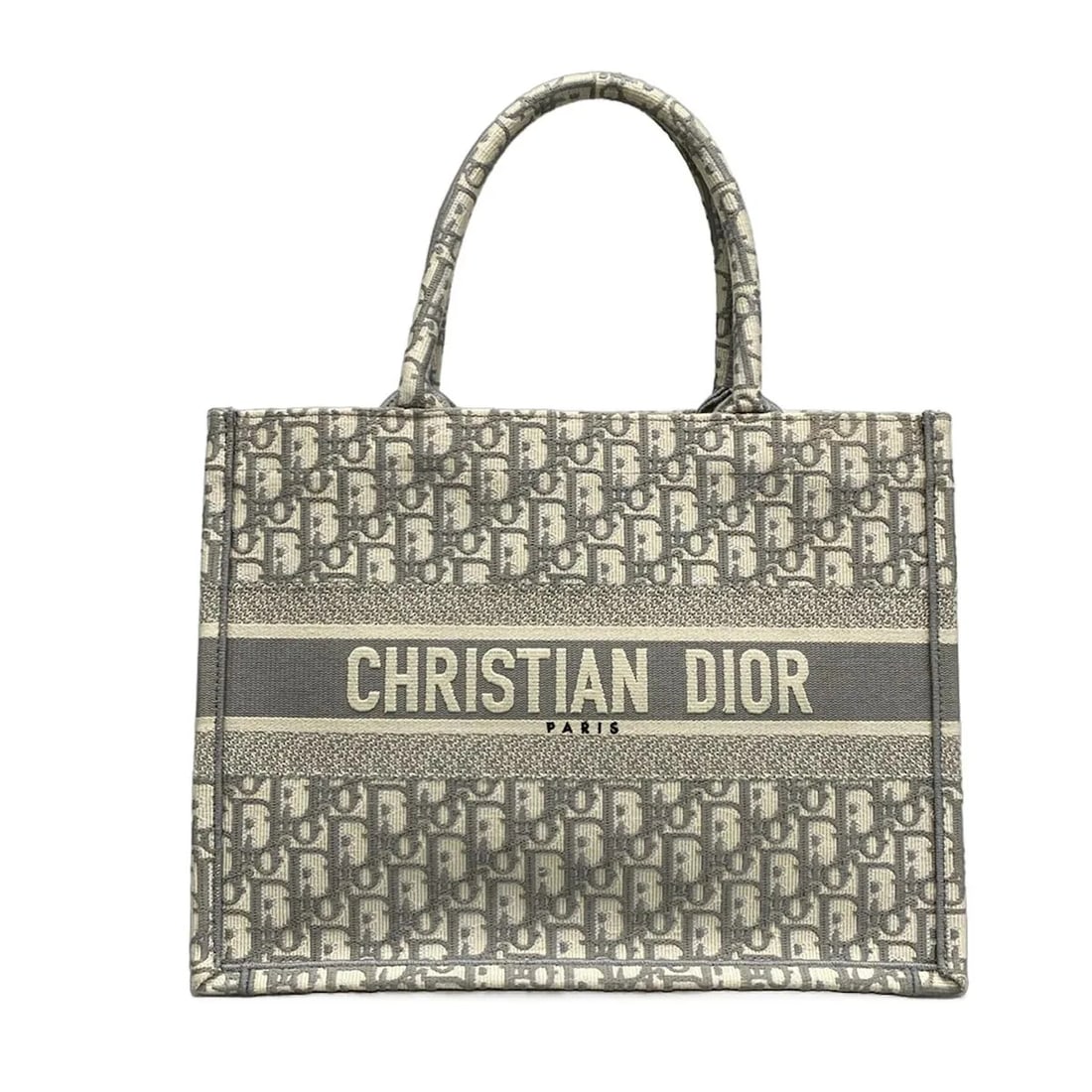 DIOR/CHRISTIANDIOR BOOK TOTE MEDIUM BAG / OLD SMALL CREAM GRAY: DIOR/ChristianDior Book Tote Medium Bag / Old Small Cream Gray Brand: DIOR/ChristianDior Type: Tote Bag Material: Jacquard Color: Cream, Gray Size: Height : 10.83 inch (27.5 cm) Width : 14.17 inch