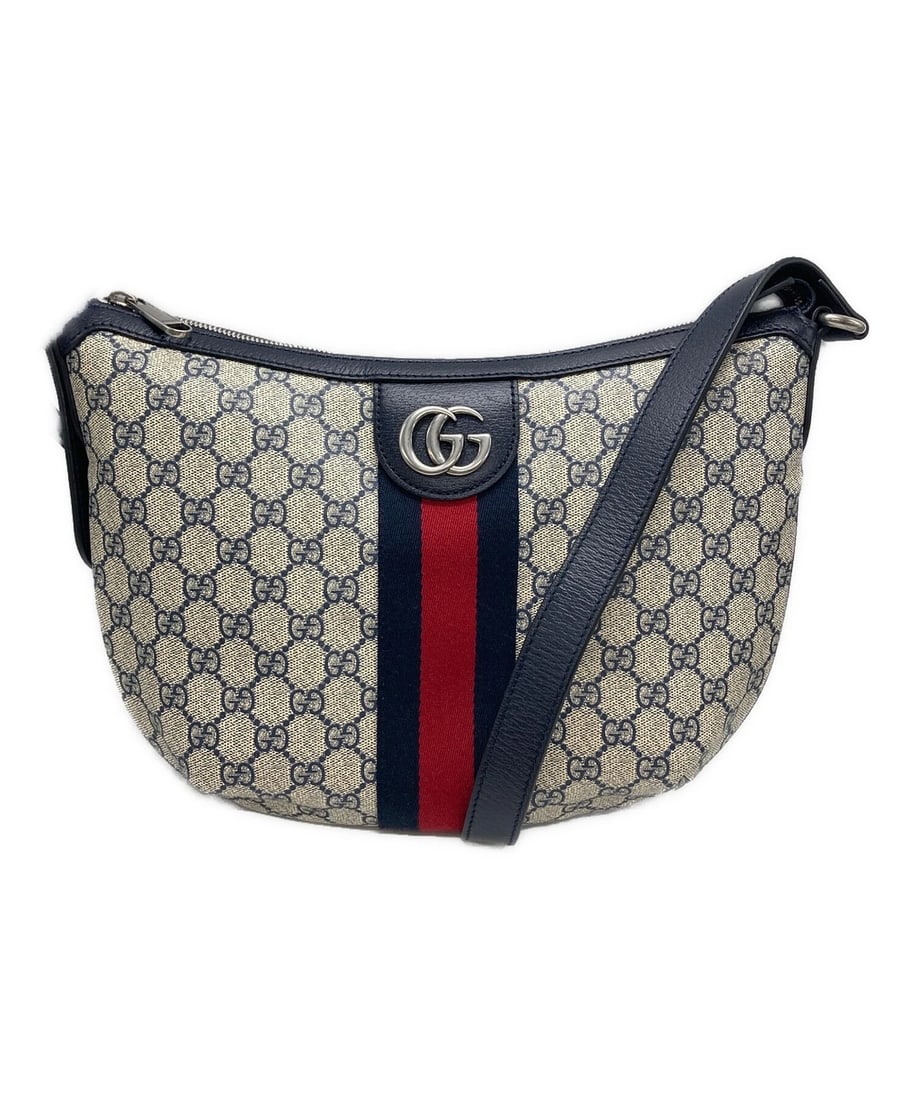 GUCCI OPHIDIA GG SHOULDER BAG: GUCCI Ophidia GG Shoulder Bag Brand: GUCCI Type: Handbag Material: none Color: Navy X Beige Size: H:23.1cm / W:33.6cm / D:8.1cm Accessories: None Accessories Notice: When purchasing pre-ow