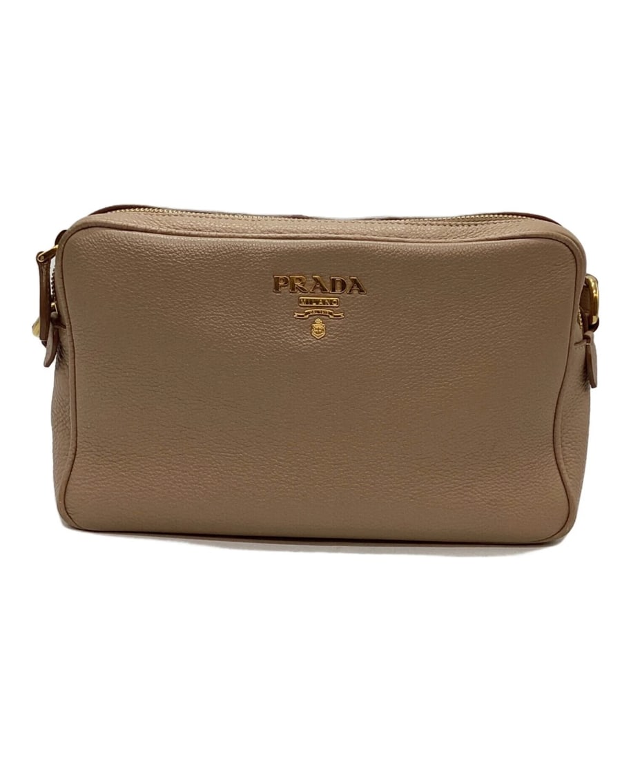 PRADA SHOULDER BAG: PRADA Shoulder Bag Brand: PRADA Type: Handbag Material: none Color: Beige Size: H:15cm / W:24cm / D:7cm Accessories: None Accessories Notice: When purchasing pre-owned goods, please refer