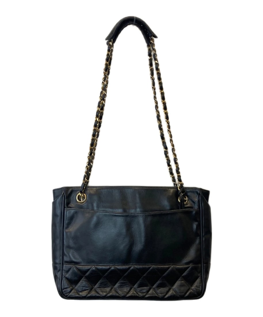 CHANEL MATELASSÉ CHAIN SHOULDER BAG: CHANEL Matelassé Chain Shoulder Bag Brand: CHANEL Type: Handbag Material: Lambskin Color: Black Size: H:22cm / W:35cm / D:7cm Accessories: None Accessories Notice: When purchasing pre-owne
