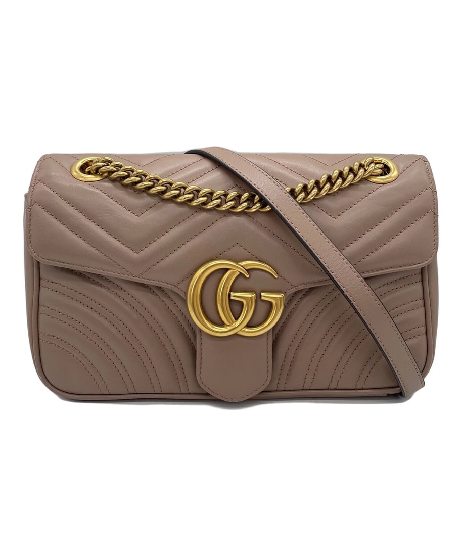 GUCCI MEDIUM SHOULDER BAG: GUCCI Medium Shoulder Bag Brand: GUCCI Type: Handbag Material: none Color: Pink Beige Size: H:16cm / W:26cm / D:7cm Accessories: None Accessories Notice: When purchasing pre-owned goods,