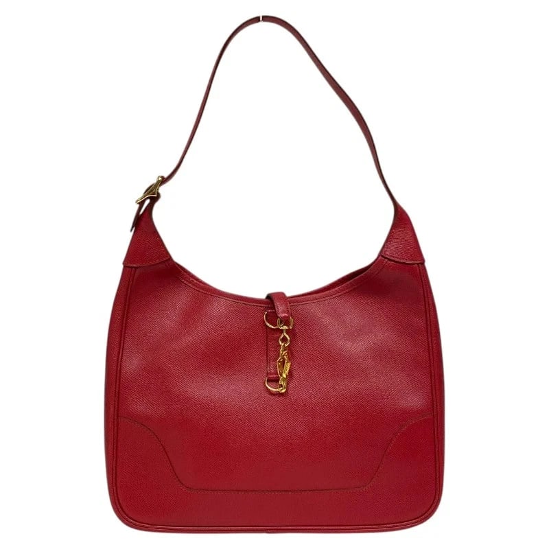 HERMES TRIM 31 ?W STAMP ROUGE CASAQUE GHW COURCHEVEL SHOULDER BAG: HERMES Trim 31 ?W Stamp Rouge Casaque GHW Courchevel Shoulder Bag Brand: HERMES Type: Handbag Material: Kushbel Color: Rouge Kazak / GD Hardware Size: W: 30.5cm / H: 26cm / D: 8cm Accessories: No