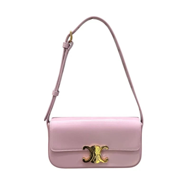 CELINE CLAUDE ROSE SHINY CALFSKIN SHOULDER BAG: CELINE Claude Rose Shiny Calfskin Shoulder Bag Brand: CELINE Type: Handbag Material: Shiny Calfskin Color: Rose Size: W: 21.5cm / H: 12cm / D: 5cm / Shoulder: 59cm Accessories: None Access