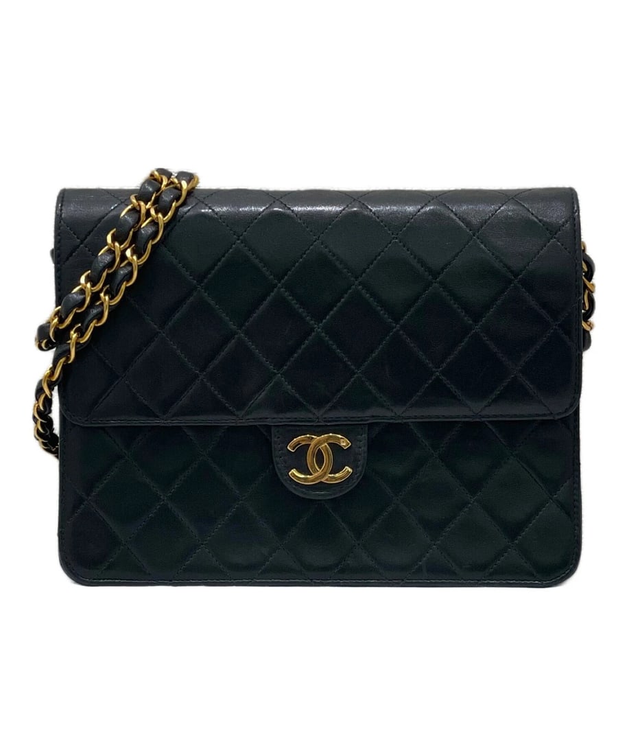 CHANEL PUSH LOCK CHAIN SHOULDER BAG: CHANEL Push Lock Chain Shoulder Bag Brand: CHANEL Type: Handbag Material: Lambskin Color: Black Size: H:17cm / W:22cm / D:8cm Accessories: None Accessories Notice: When purchasing pre-owne