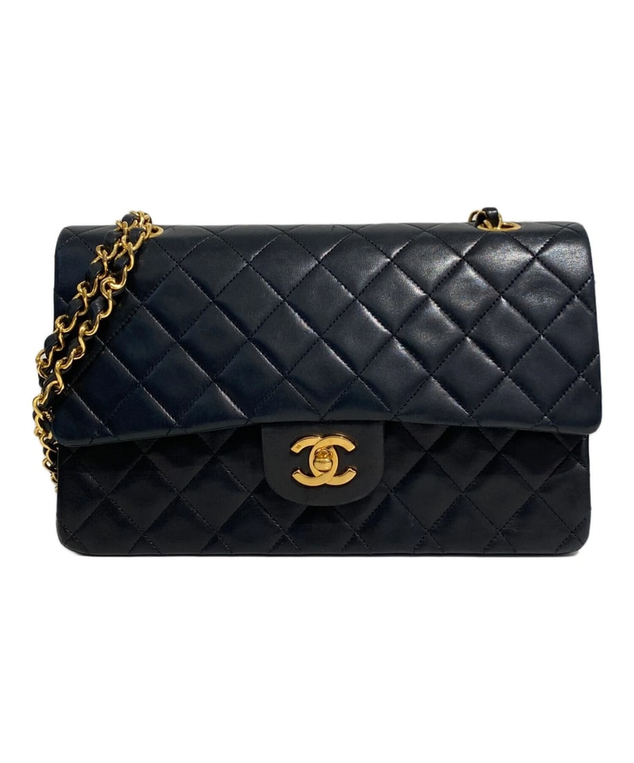 CHANEL MATELASSÉ 25 W FLAP CHAIN SHOULDER BAG: CHANEL Matelassé 25 W Flap Chain Shoulder Bag Brand: CHANEL Type: Handbag Material: Lambskin Color: Black Size: H:15.0cm / W:25.0cm / D:7.0cm Accessories: None Accessories Notice: When pur