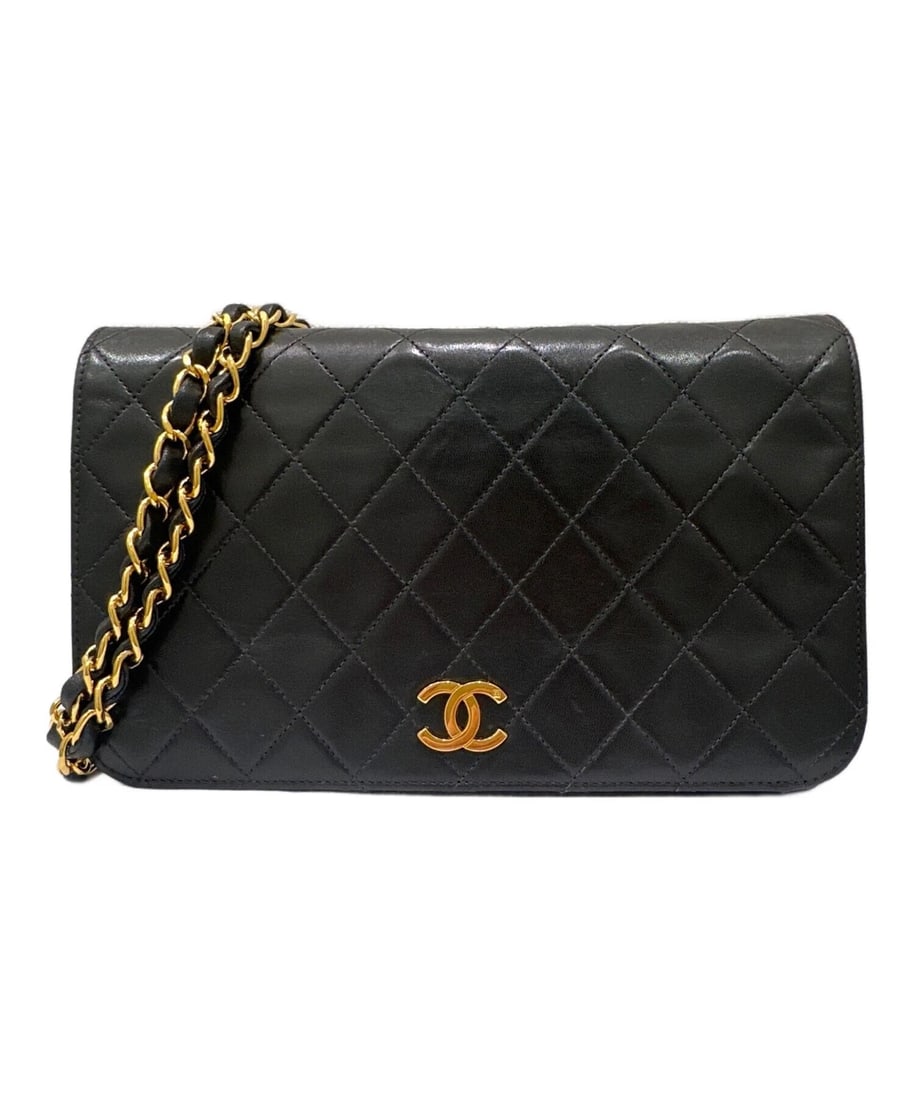 CHANEL FULL FLAP MATELASSÉ 23: CHANEL Full Flap Matelassé 23 Brand: CHANEL Type: Handbag Material: Lambskin Color: Black Size: H:14.5cm / W:23cm / D:5cm Accessories: None Accessories Notice: When purchasing pre-owned go