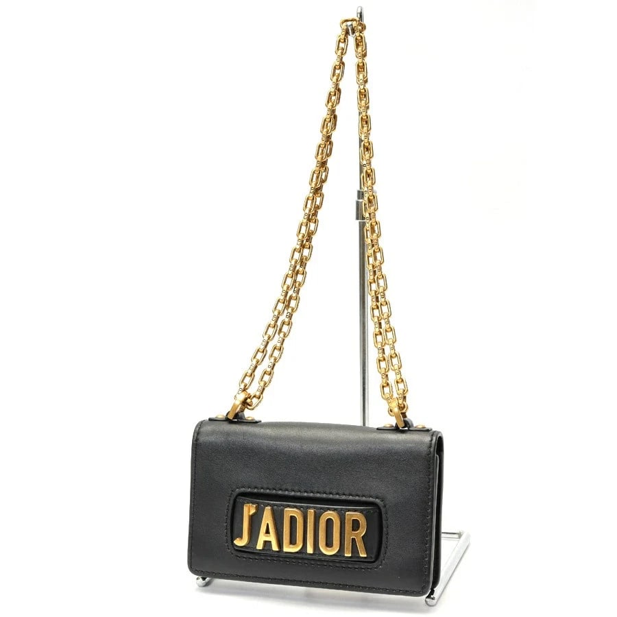 CHRISTIAN DIOR J'ADIOR CHAIN SHOULDER BAG BLACK: Christian Dior J'ADIOR Chain Shoulder Bag Black Brand: Christian Dior Type: Bag Material: Leather Color: Black Size: W18×H11×D3cm Accessories: None Accessories Notice: When purchasing pre-