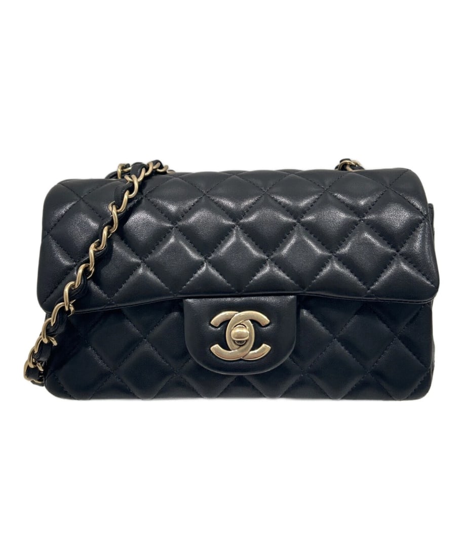 CHANEL MINI MATELASSÉ: CHANEL Mini Matelassé Brand: CHANEL Type: Handbag Material: Lambskin Color: Black Size: H:12.0cm / W:20.0cm / D:7.0cm Accessories: None Accessories Notice: When purchasing pre-owned goods,