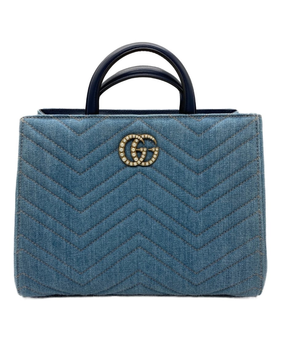 GUCCI GG MARMONT QUILTED: GUCCI GG Marmont Quilted Brand: GUCCI Type: Handbag Material: none Color: Indigo Size: H:20cm / W:25cm / D:9cm [ Handle size ] 8.5cm Accessories: None Accessories Notice: When purchasing