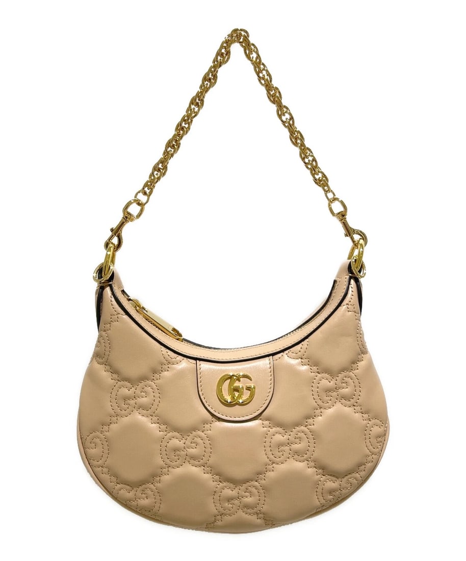 GUCCI GG MATELASSÉ SHOULDER BAG: GUCCI GG Matelassé Shoulder Bag Brand: GUCCI Type: Handbag Material: Leather Color: Light Pink Size: H:11.0cm / W:21.0cm / D:4.5cm Accessories: None Accessories Notice: When purchasing pre