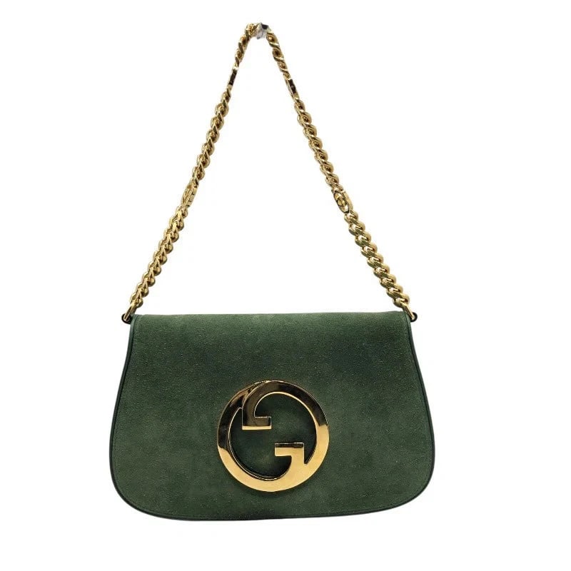 GUCCI BLONDIE SHOULDER BAG GREEN SUEDE: GUCCI Blondie Shoulder Bag Green Suede Brand: GUCCI Type: Handbag Material: Suede Color: green Size: W: 27.5cm / H: 17cm / D: 4cm Accessories: None Accessories Notice: When purchasing