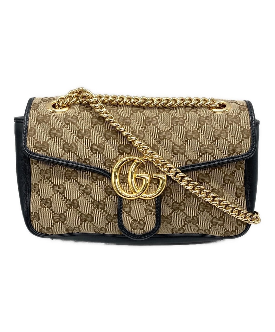 GUCCI CHAIN SHOULDER BAG: GUCCI Chain Shoulder Bag Brand: GUCCI Type: Handbag Material: none Color: Beige Size: H:16.5cm / W:24.5cm / D:7cm Accessories: None Accessories Notice: When purchasing pre-owned goods, ple