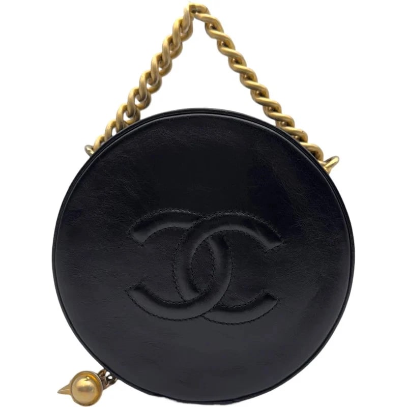 CHANEL COCO MARK ROUND 25 SERIES BLACK GHW CALF SHOULDER BAG: CHANEL Coco Mark Round 25 Series Black GHW Calf Shoulder Bag Brand: CHANEL Type: Handbag Material: Calf Color: Black / GD Hardware Size: W: 15.5cm / H: 15.5cm / D: 6.5cm Accessories: None
