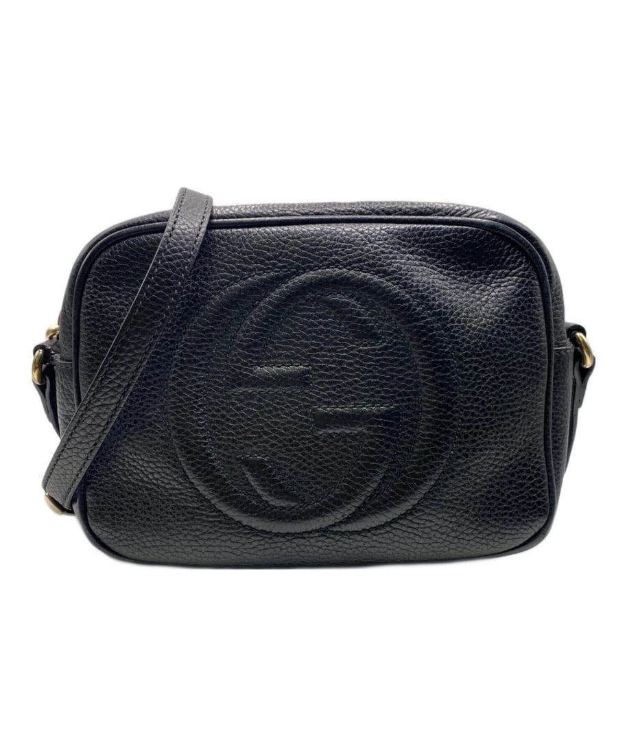 GUCCI INTERLOCKING G TASSEL SHOULDER BAG: GUCCI Interlocking G Tassel Shoulder Bag Brand: GUCCI Type: Handbag Material: Leather Color: Black Size: H:15cm / W:20cm / D:6cm Accessories: None Accessories Notice: When purchasing pre-o