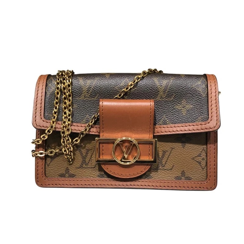 LOUIS VUITTON PORTEFEUILLE DAUPHINE MONOGRAM REVERSE SHOULDER BAG: Louis Vuitton Portefeuille Dauphine Monogram Reverse Shoulder Bag Brand: LOUIS VUITTON Type: Handbag Material: Monogram Reverse Color: Monogram Size: W: 19cm / H: 12cm / D: 6cm / Shoulder: