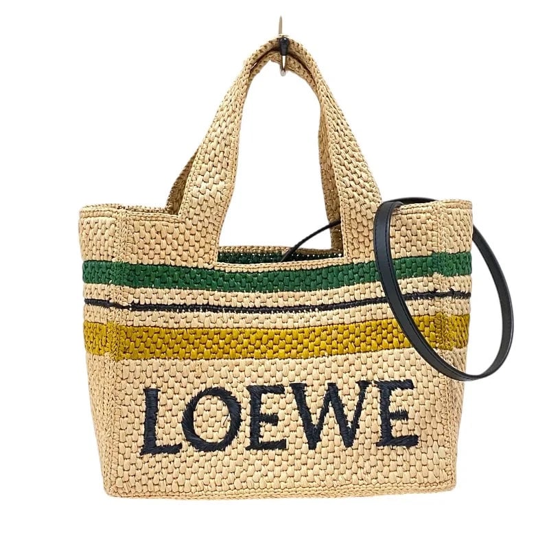 LOEWE FONT TOTE SMALL NATURAL RAFFIA SHOULDER BAG: LOEWE Font Tote Small Natural Raffia Shoulder Bag Brand: LOEWE Type: Handbag Material: Raffia Color: natural Size: W: 23.5cm / H: 19cm / D: 10.5cm / Shoulder: 115cm Accessories: None
