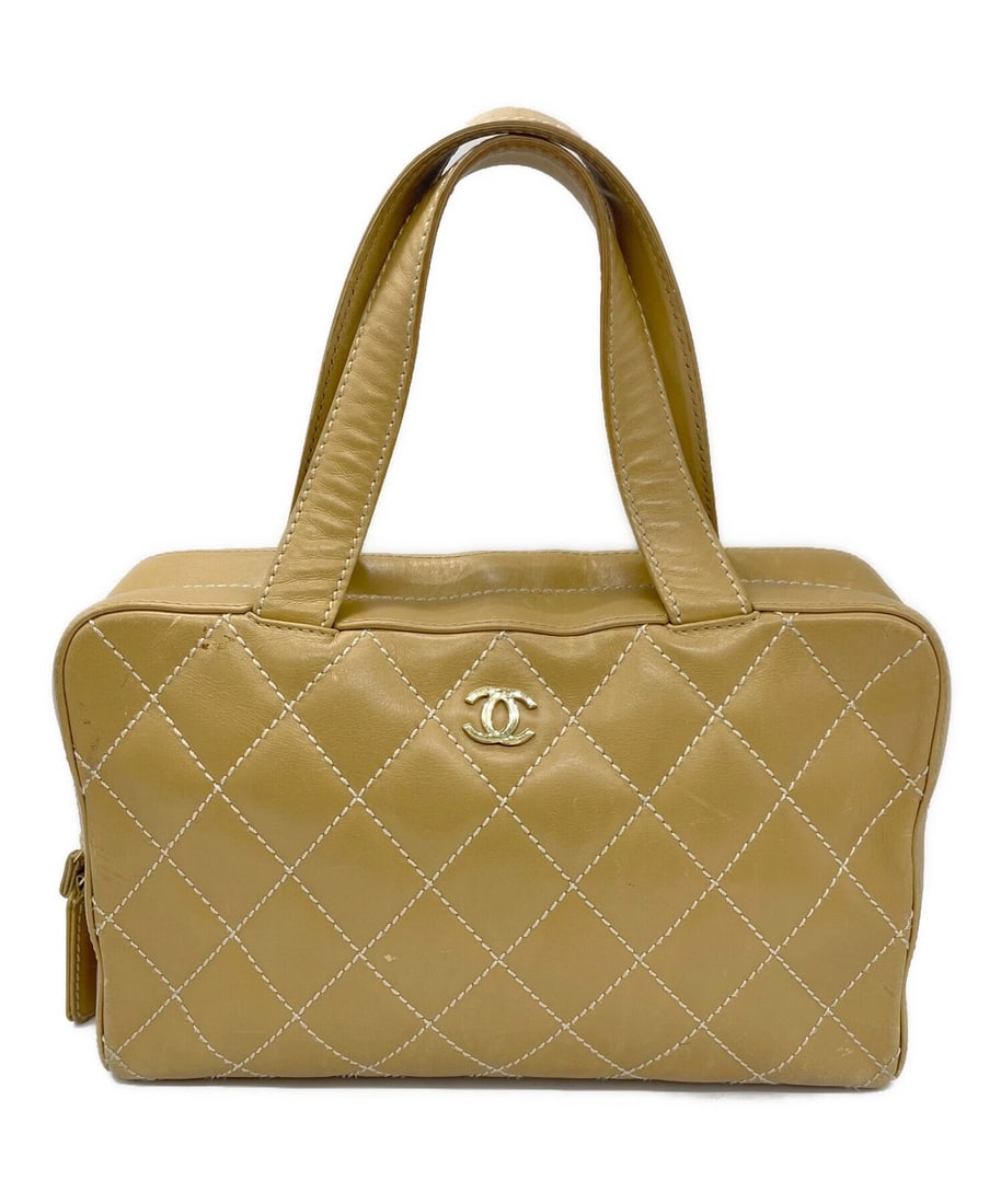 CHANEL WILD STITCH: CHANEL Wild Stitch Brand: CHANEL Type: Handbag Material: Leather Color: Beige Size: H:21cm / W:32cm / D:13cm [ Handle size ] 6cm Accessories: None Accessories Notice: When purchasing