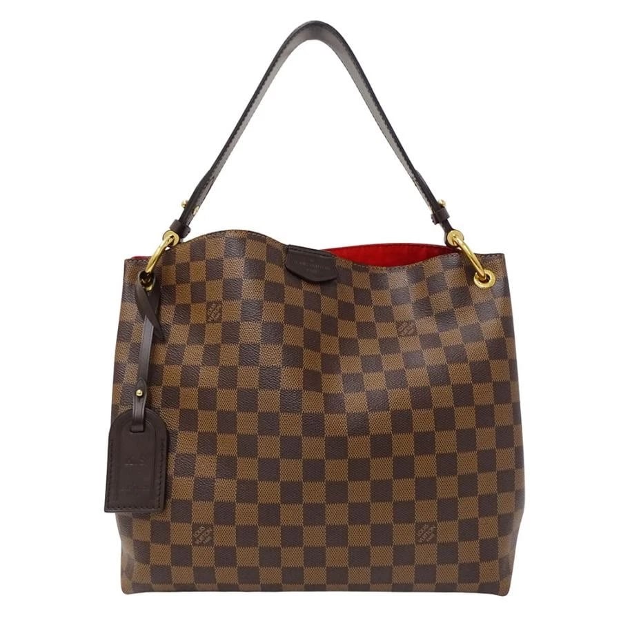 LOUIS VUITTON GRACEFUL PM SHOULDER BAG DAMIER CANVAS: Louis Vuitton Graceful PM Shoulder Bag Damier Canvas Brand: Louis Vuitton Type: Handbag Material: Damier Canvas Color: Brown Size: W: 29cm (bottom) / H: 27cm (side) / D: 10cm (bottom) /