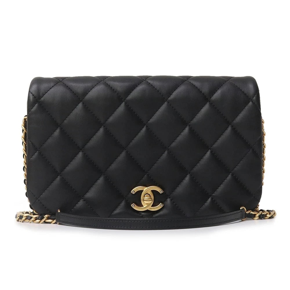 CHANEL MATELASSÉ CLASSIC SEASON FULL SHOULDER BAG BLACK: CHANEL Matelassé Classic Season Full Shoulder Bag Black Brand: CHANEL Type: Handbag Material: Calfskin (Cowhide) Color: Black Size: W:25cm x H:16cm x D:4cm Shoulder strap: 120cm Accessories: Non
