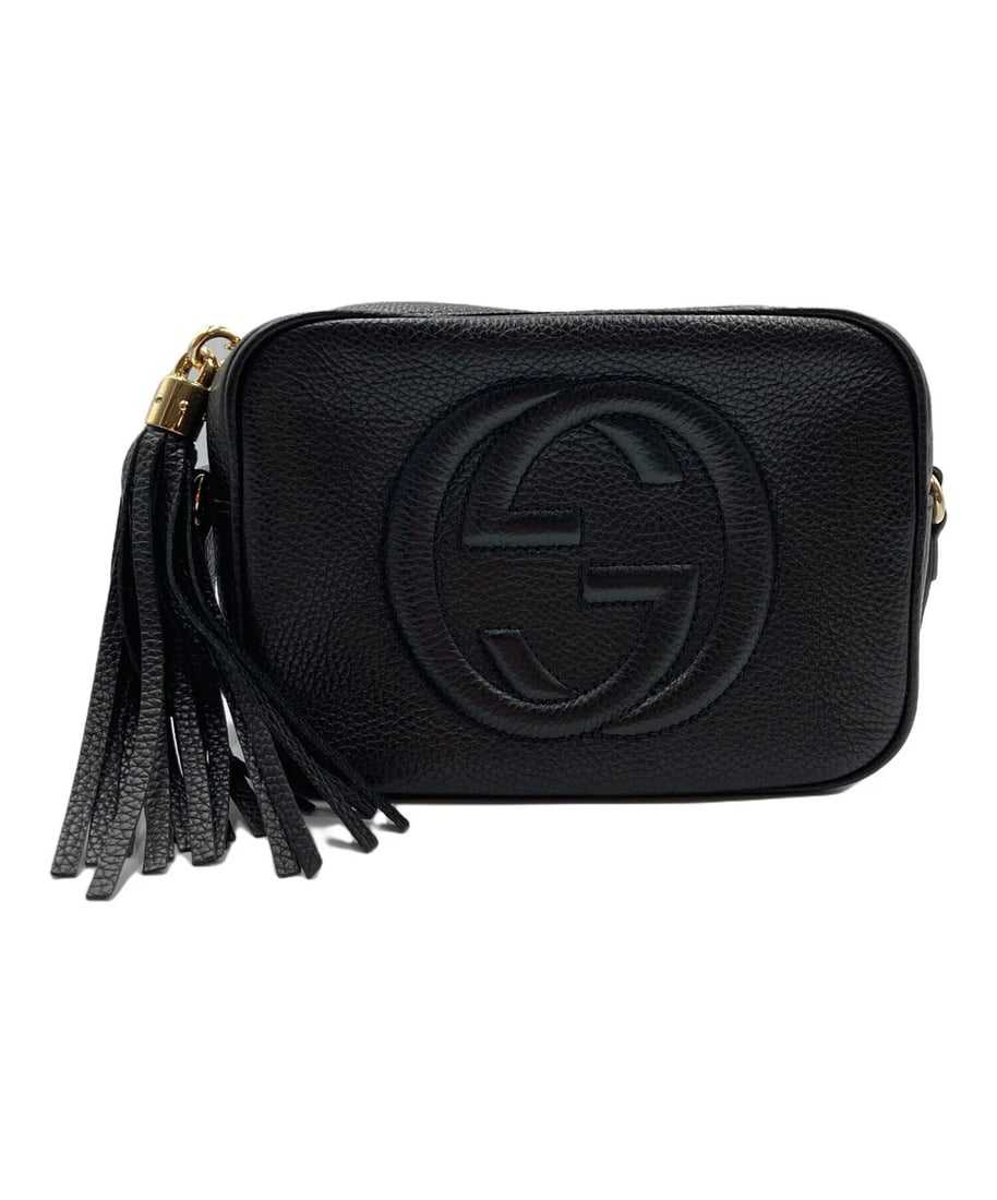 GUCCI SOHO SHOULDER BAG: GUCCI Soho Shoulder Bag Brand: GUCCI Type: Handbag Material: none Color: Black Size: H:14cm / W:20cm / D:7cm Accessories: None Accessories Notice: When purchasing pre-owned goods, please r