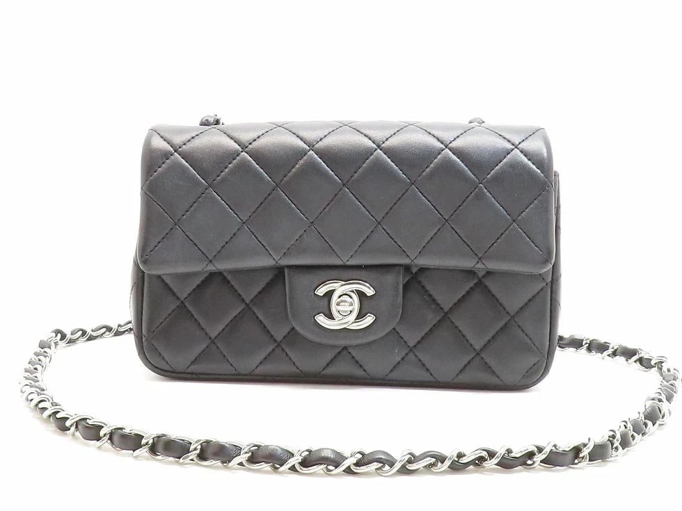 CHANEL LAMBSKIN SHW BLACK MINI MATELASSÉ 20 SHOULDER BAG: Chanel Lambskin SHW Black Mini Matelassé 20 Shoulder Bag Brand: Chanel Type: Handbag Material: Lambskin / SVHardware Black Color: Black Size: W 20× H 12.5× G 7cm / Strap length 120cm Accessori