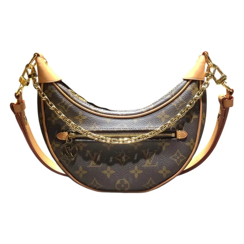 LOUIS VUITTON LOOP BROWN GHW MONOGRAM CANVAS SHOULDER BAG: LOUIS VUITTON Loop Brown GHW Monogram Canvas Shoulder Bag Brand: LOUIS VUITTON Type: Handbag Material: Monogram Canvas Color: Brown / GD Hardware Size: W: 23cm / H: 12cm / D: 6cm / Shoulder: 85cm