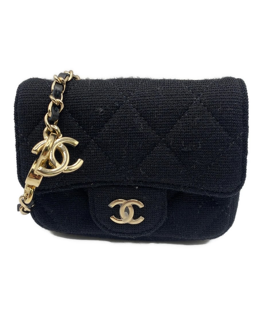 CHANEL MINI MINI MATELASSÉ WAIST BAG: CHANEL Mini Mini Matelassé Waist Bag Brand: CHANEL Type: Handbag Material: Cotton / Gp Color: Black Size: H:8.5cm / W:10.5cm / D:2.0cm Accessories: None Accessories Notice: When purchasing
