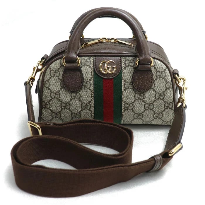 GUCCI OPHIDIA TOP HANDLE MINI SHOULDER BAG: GUCCI Ophidia Top Handle Mini Shoulder Bag Brand: GUCCI Type: Handbag Material: Gg Supreme Canvas And Leather Color: Beige/Ebony Size: H12cm x D10cm Bottom width: 21.5cm Handle: 20cm 